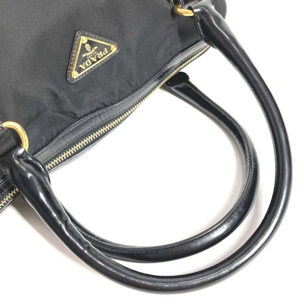 Prada Shoulder Bag Triangle Logo Plate 1 Bb01 Leather Nylon Black - Picture 7 of 9